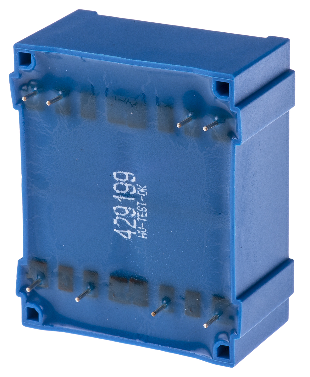 fl-66 Block 6 V ac 2 Output Pin PCB Transformer, C-UL-US, IEC 61558-2-1, DIN EN 61558-2-4, UL 94 V-0, VDE 0570 Teil 2-6, IEC