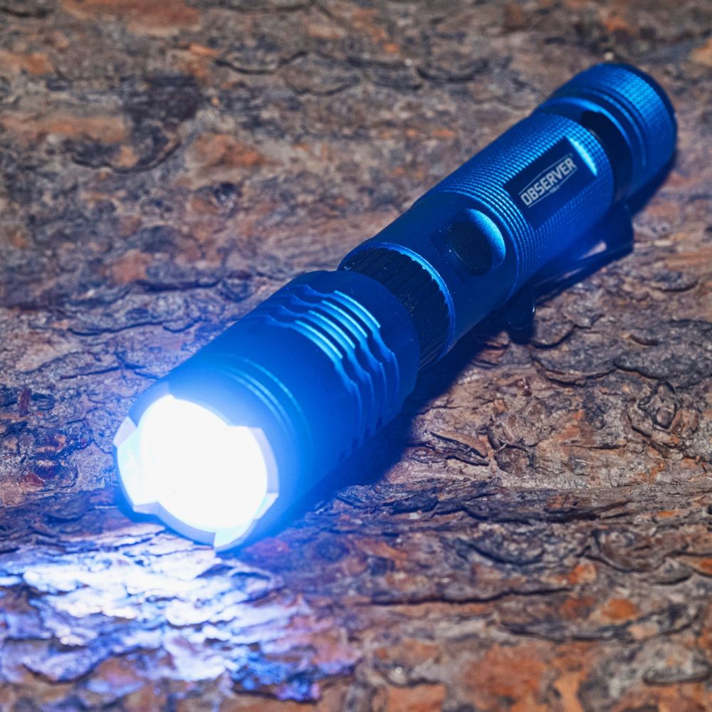 fl1000-b Observer Tools LED Torch Blue Rechargeable