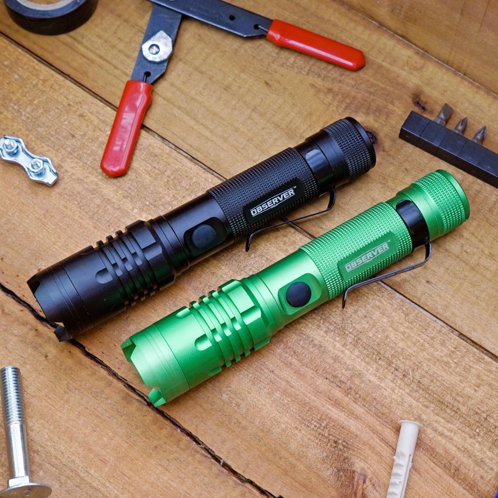 fl1000-g Observer Tools LED Torch Green Rechargeable
