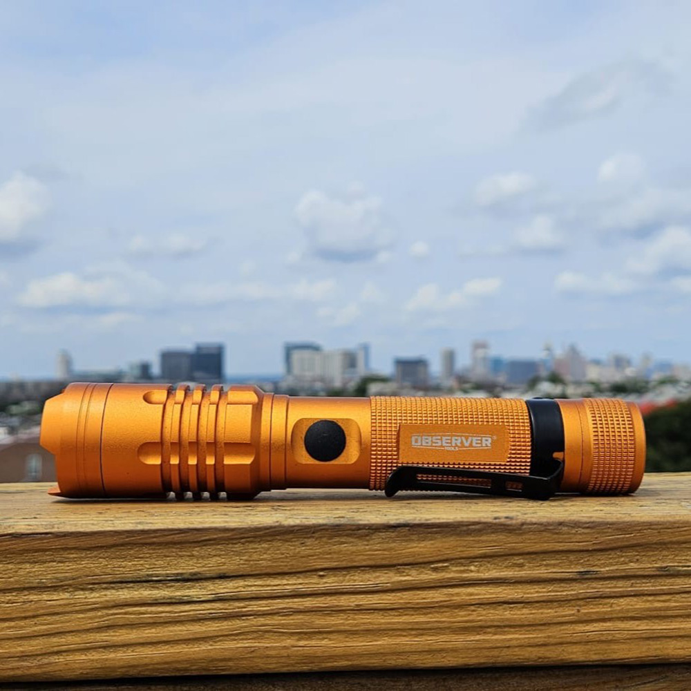 fl1000-o Observer Tools LED Torch Orange Rechargeable