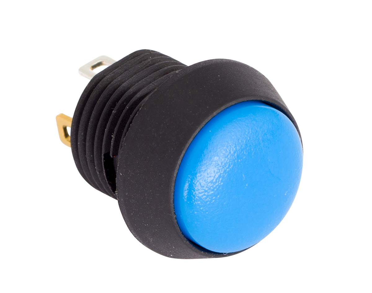 EOZ FL Series Illuminated Push Button Switch, Momentary, Panel, 12 mm Cutout, SPST, Blue LED, IP67