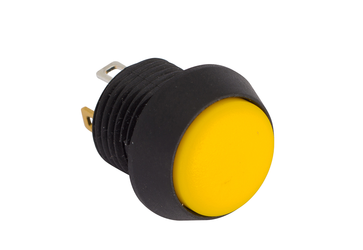 EOZ FL Series Illuminated Push Button Switch, Momentary, Panel, 12 mm Cutout, SPST, Yellow LED, IP67