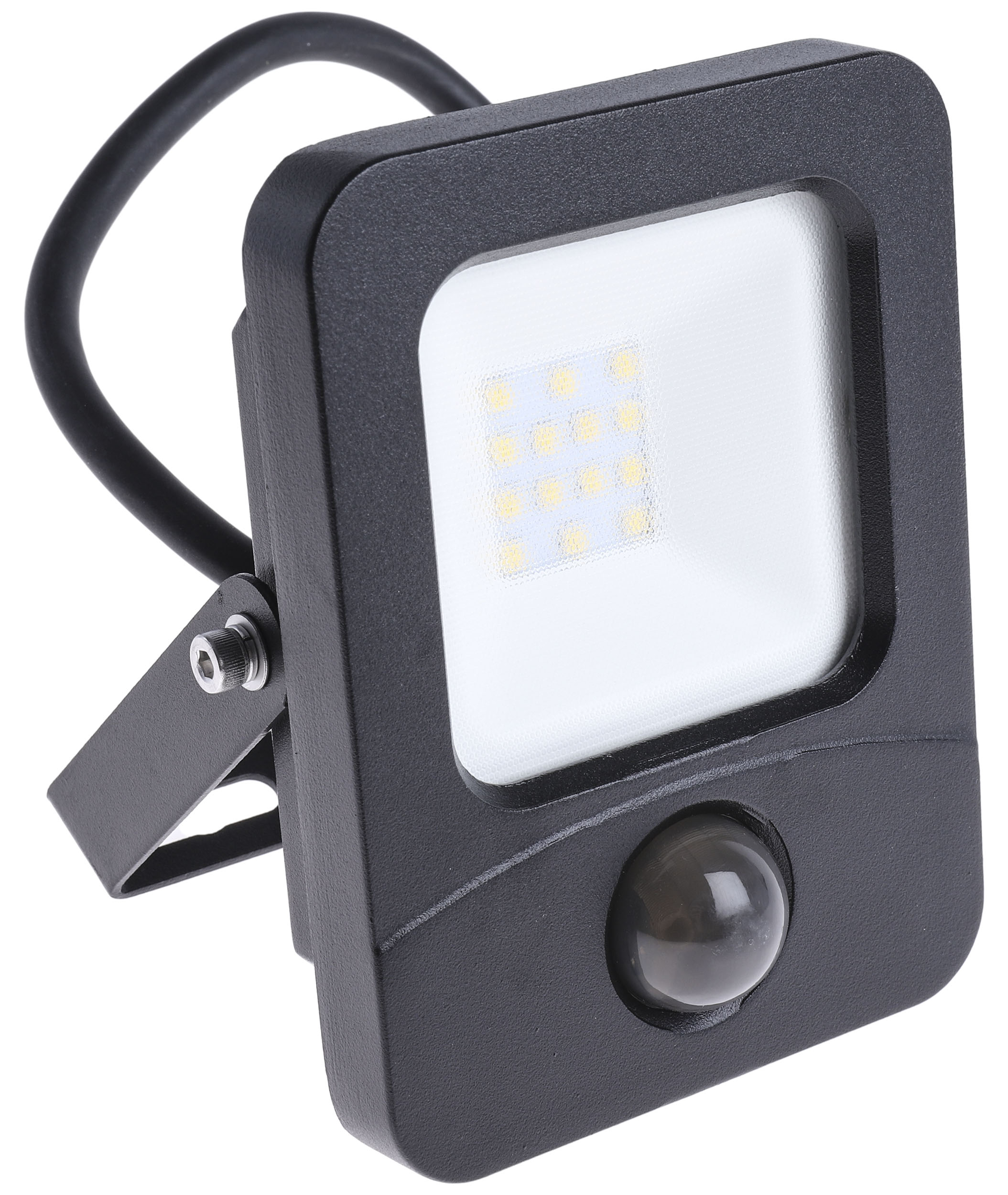 PowerLED Flex-PIR PIR Included Floodlight, 2835 LED, 10 W Black, 1000 lm, IP65, 265V ac