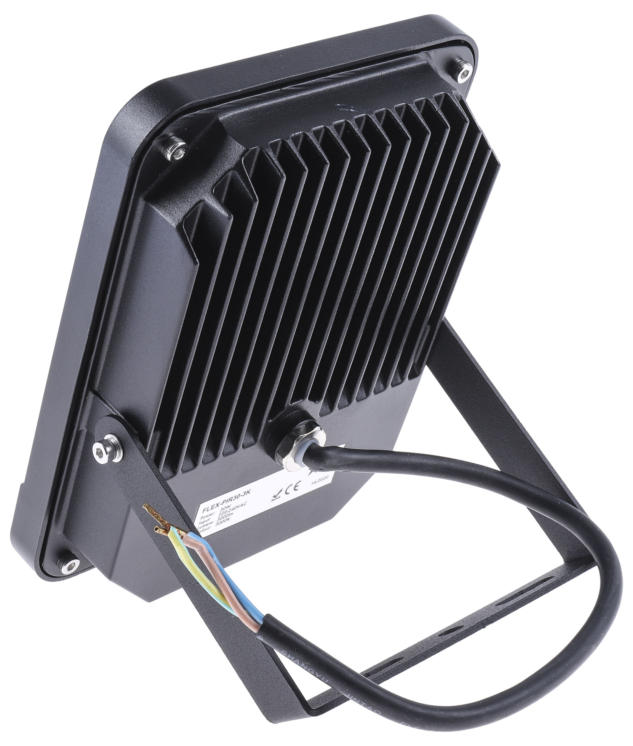 flex-pir-30-3k PowerLED Flex-PIR PIR Included Floodlight, 2835 LED, 30 W White, 3000 lm, IP65, 265V ac