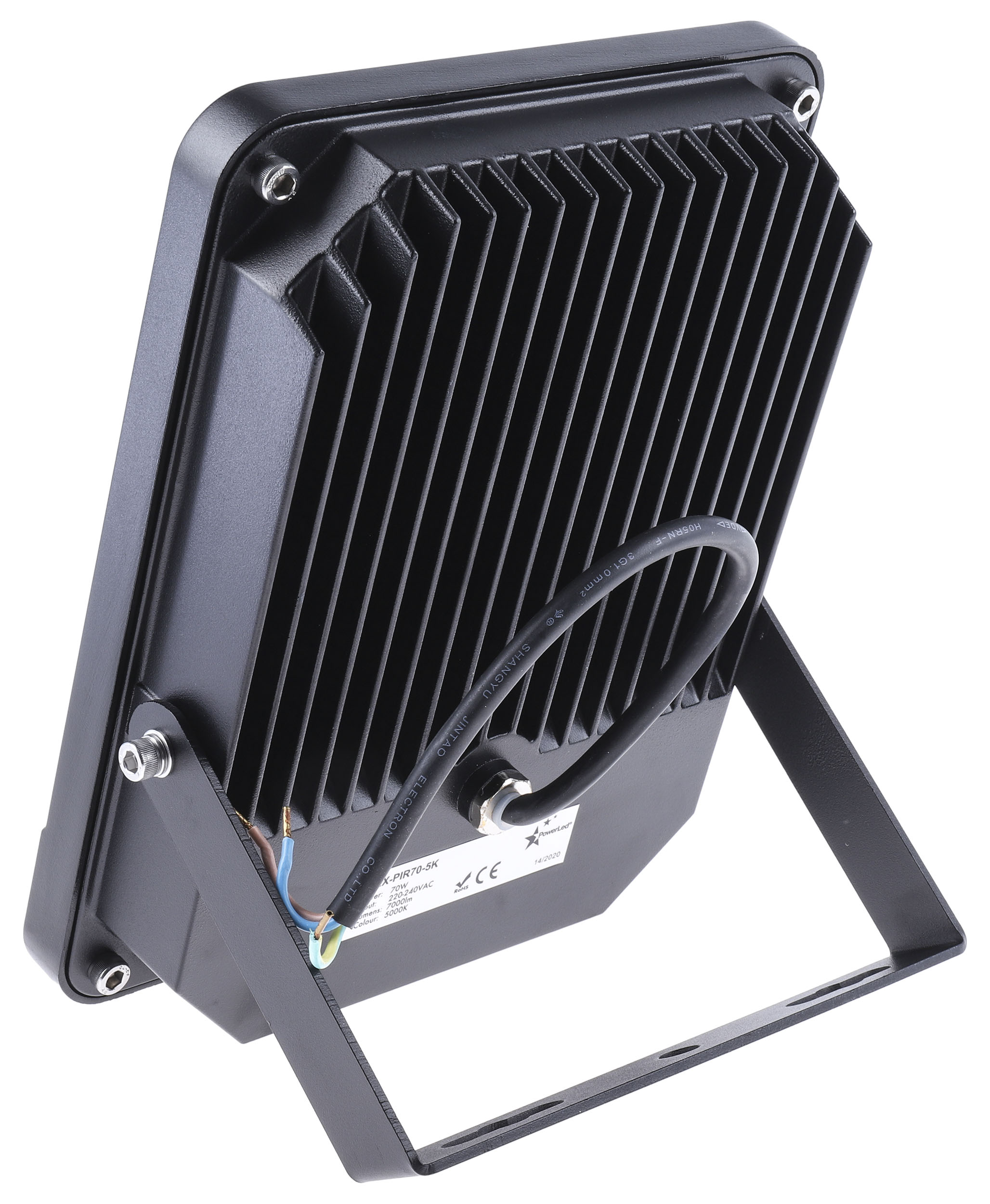 flex-pir-70-5k PowerLED Flex-PIR PIR Included Floodlight, 2835 LED, 70 W White, 5000 lm, IP65, 265V ac
