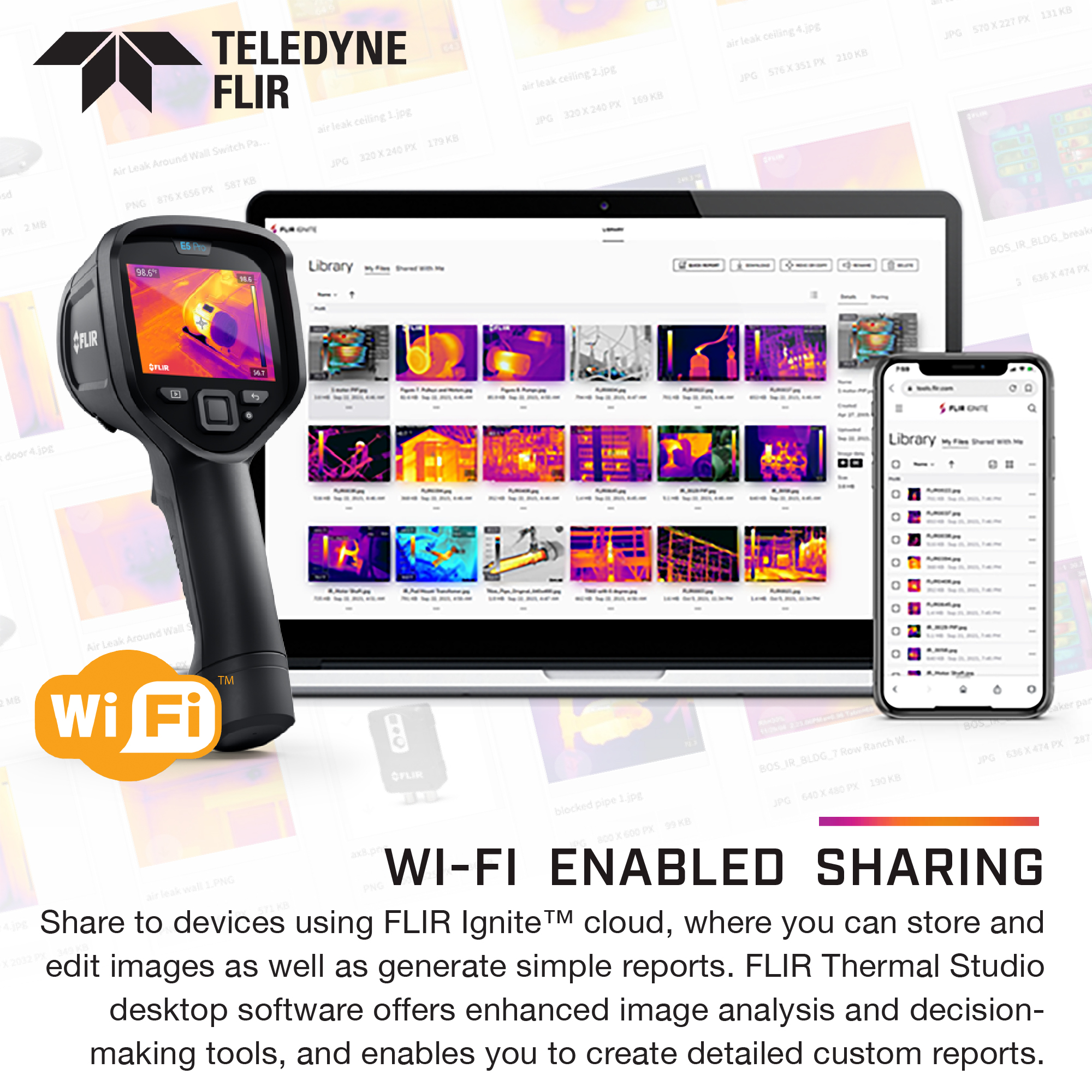flir-e5-pro FLIR E5 Pro Ex PRO WiFi Thermal Imaging Camera with WiFi, 400 °C 160 x 120 pixel Detector Resolution