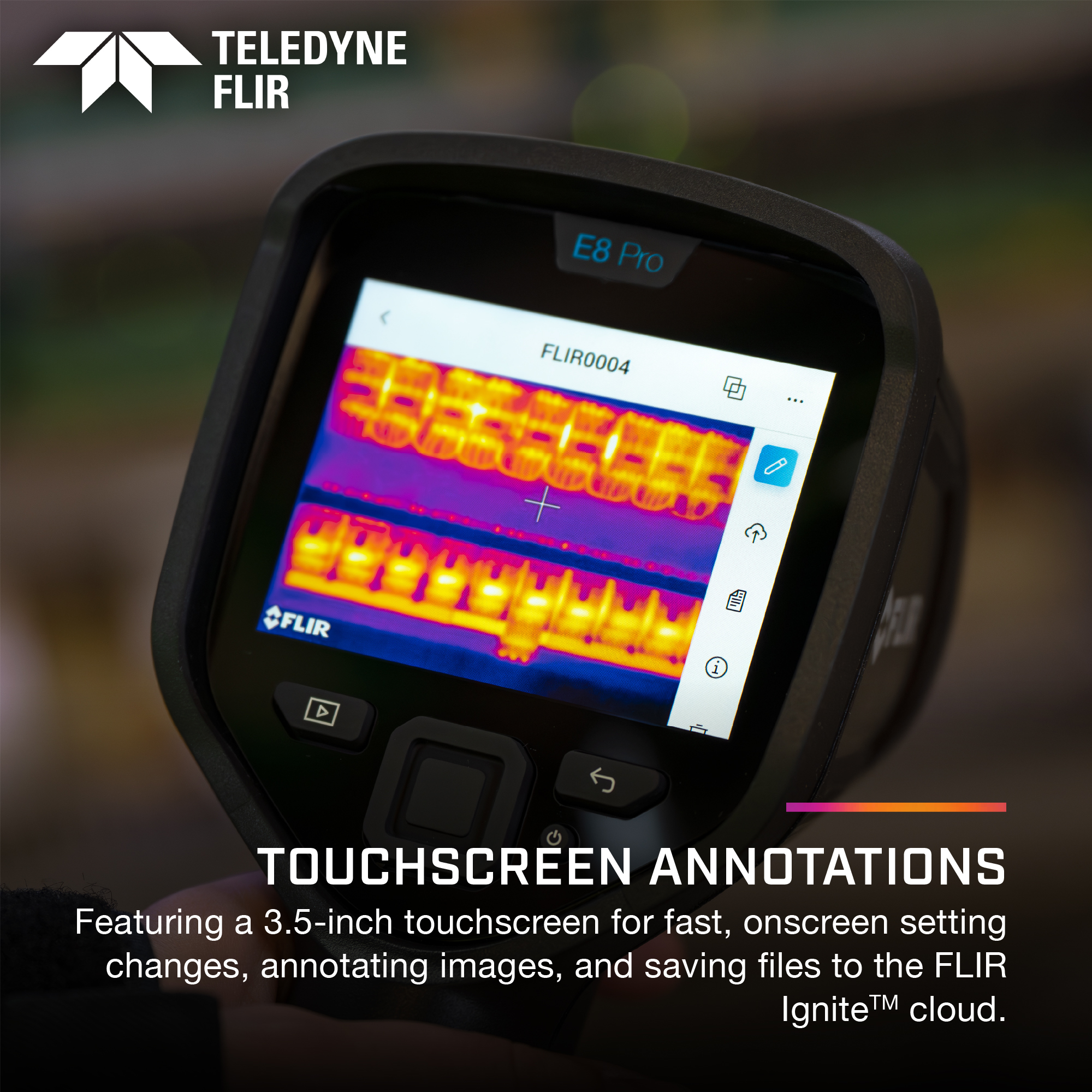 flir-e8-pro FLIR E8 PRO E8 PROTM Pro WiFi Thermal Imaging Camera, 550 °C 320 x 240 Pixel Detector Resolution