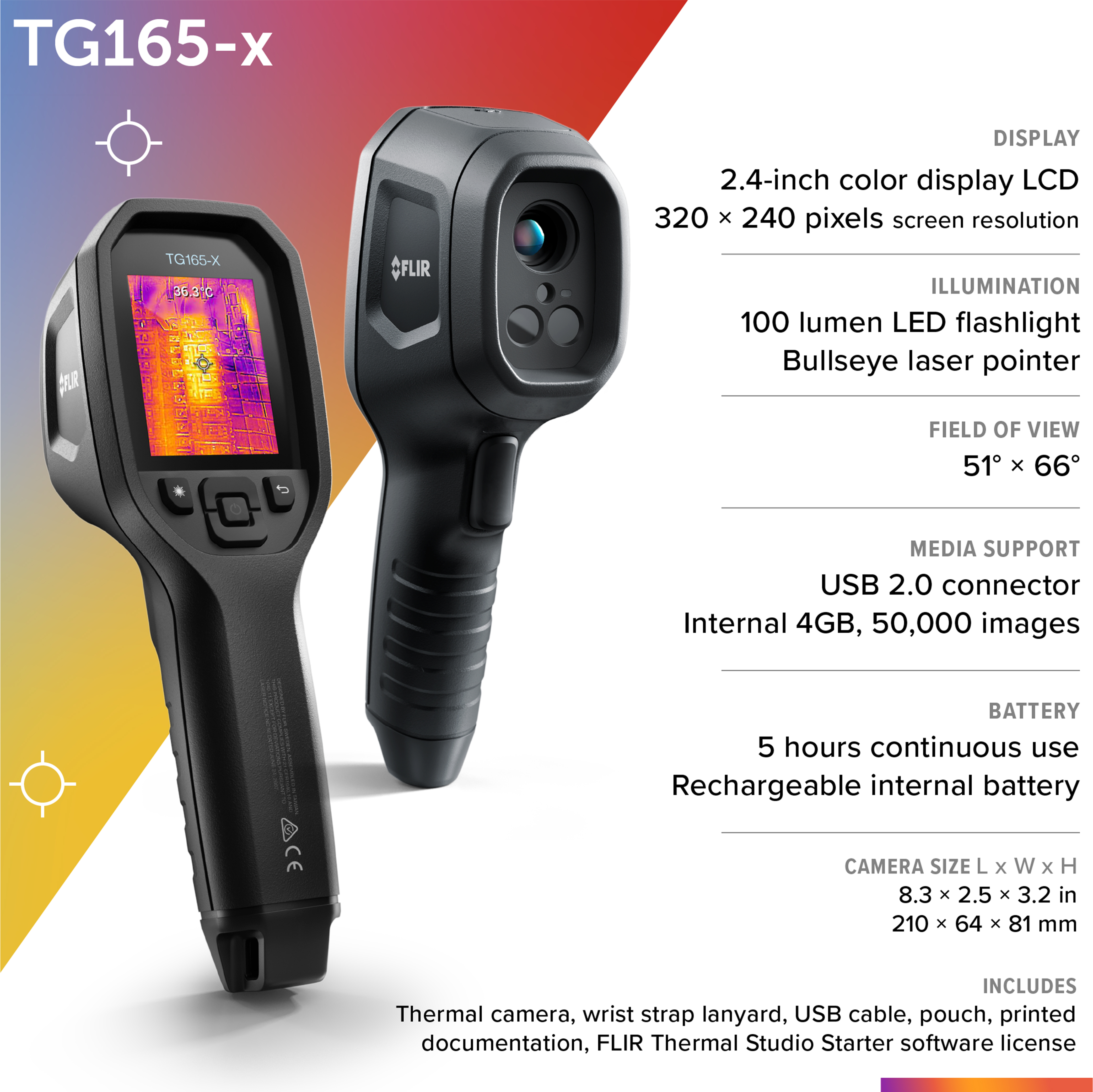 FLIR TG165 Thermal Imaging Camera, 300 °C