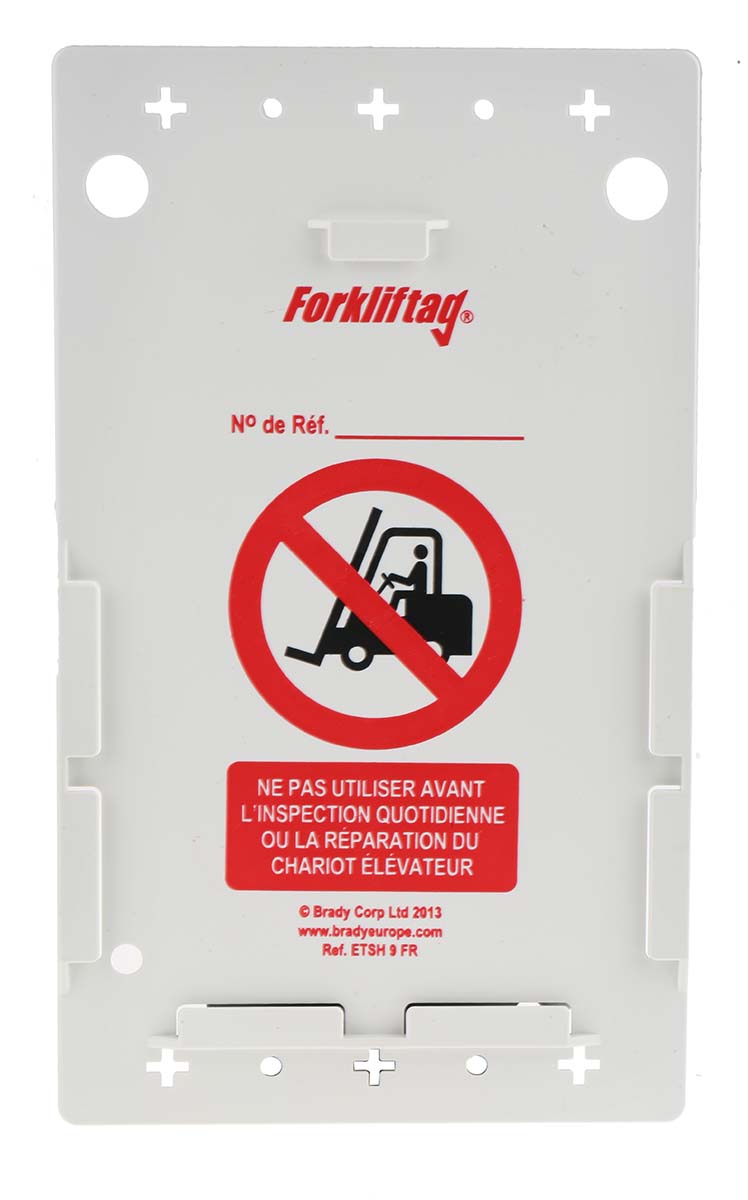 Brady Red on White Safety Forklift Tag, French Language, 1 Per Pack per Pack