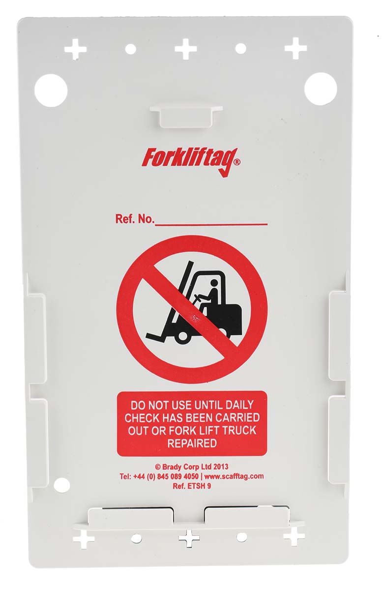 Brady Red on White Safety Forklift Tag, English Language, 1 Per Pack per Pack