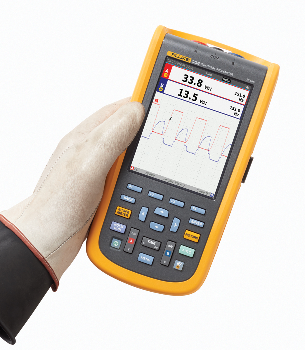 fluke-123bint Fluke 120B Series, 20 MHz Handheld Oscilloscope, 2 Channels