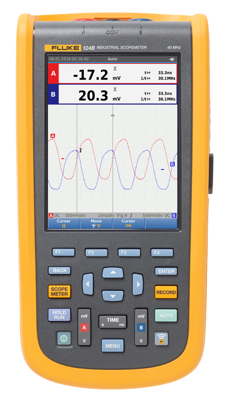 Fluke 120B Series, 40 MHz Handheld Oscilloscope, 2 Channels