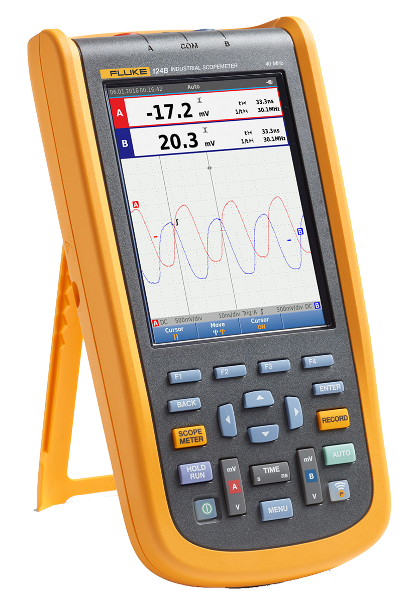 fluke-124buk Fluke 124 Series, 40 MHz Handheld Oscilloscope, 2 Channels