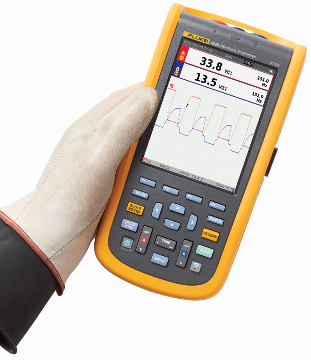 fluke-124buk Fluke 124 Series, 40 MHz Handheld Oscilloscope, 2 Channels
