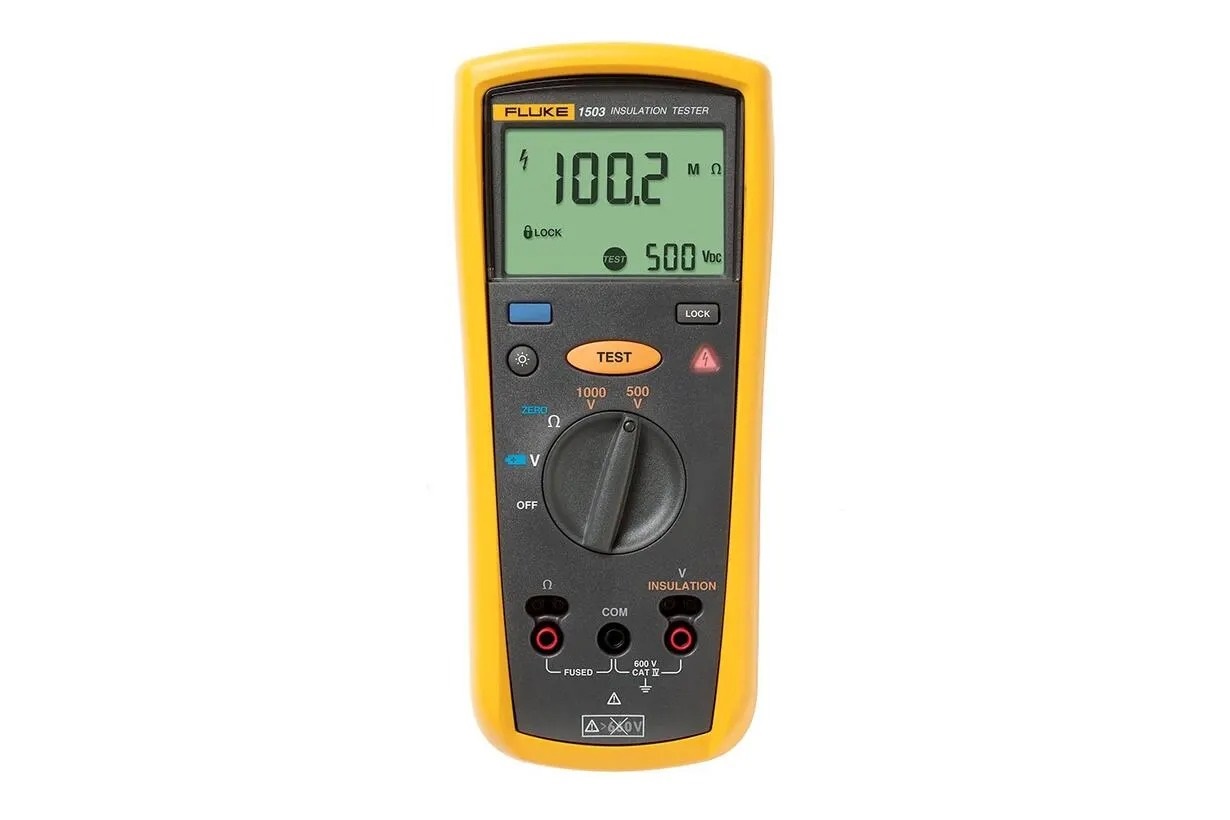 Fluke 1503 Insulation Tester, 500 V Min, 1000 V Max, 2000 mΩ CAT IV, CAT III, UKAS