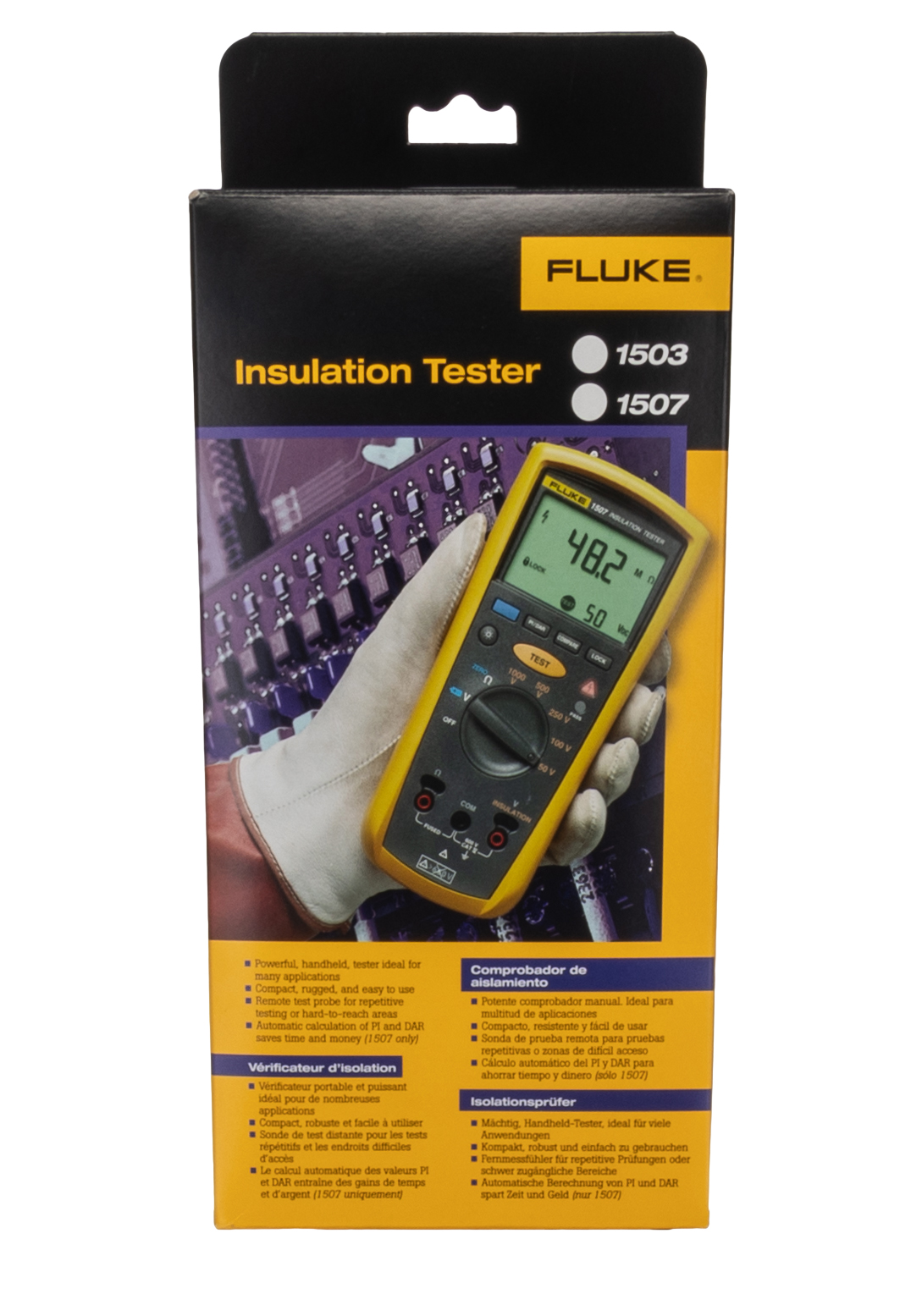 fluke-1503 Fluke 1503 Insulation Tester, 500 V Min, 1000 V Max, 2000 mΩ CAT IV, CAT III, RSCAL