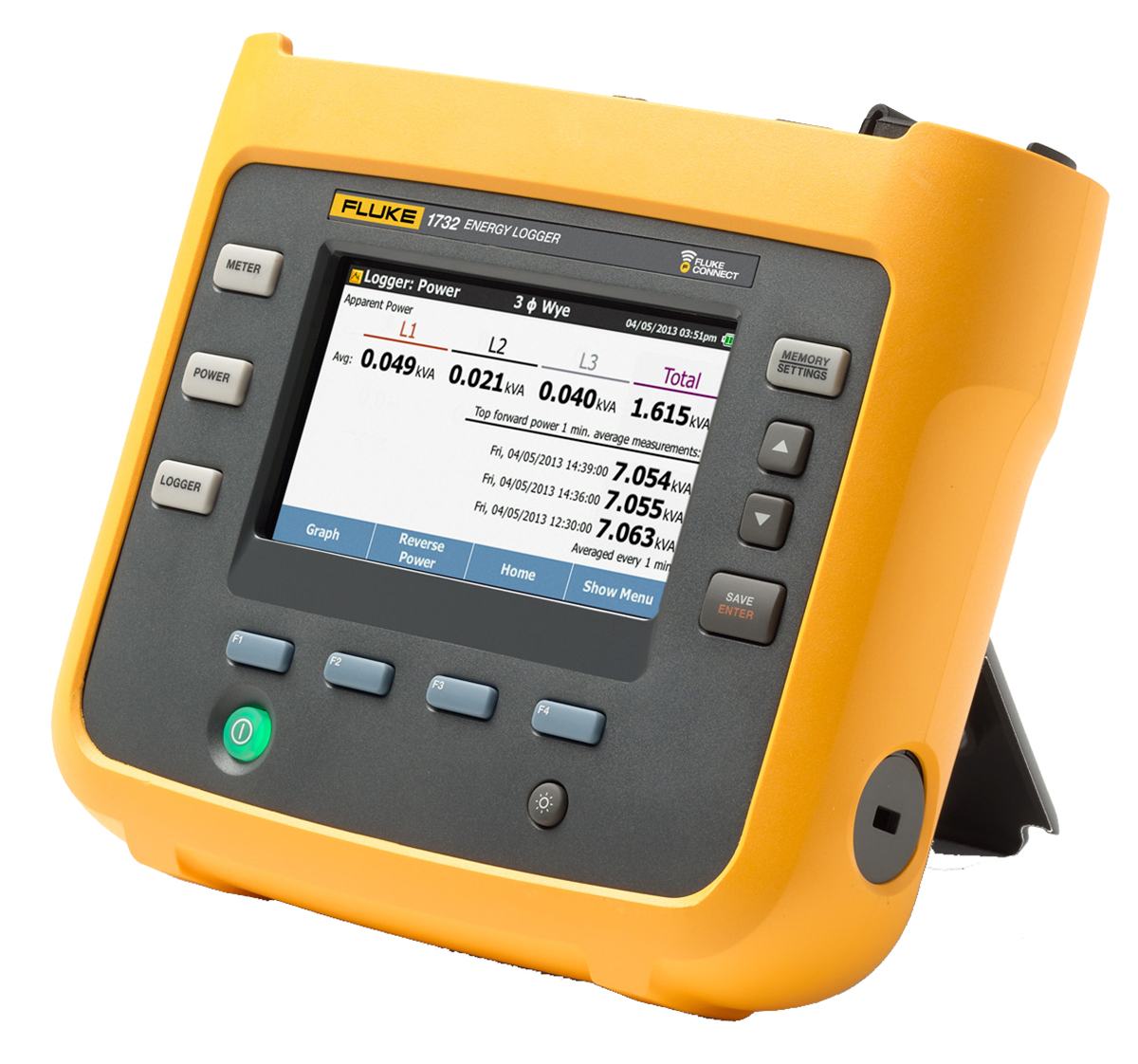 fluke-1732intl Fluke 1732/INTL Three Phase Power Energy Monitor & Logger, USB Mini-Port, WiFi, Bluetooth, USB