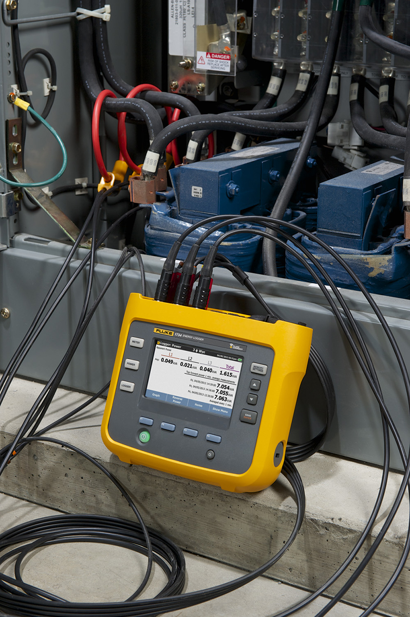 fluke-1734b Fluke 1734/B Three Phase Power Energy Monitor & Logger, USB Mini-Port, USB, Bluetooth, WiFi