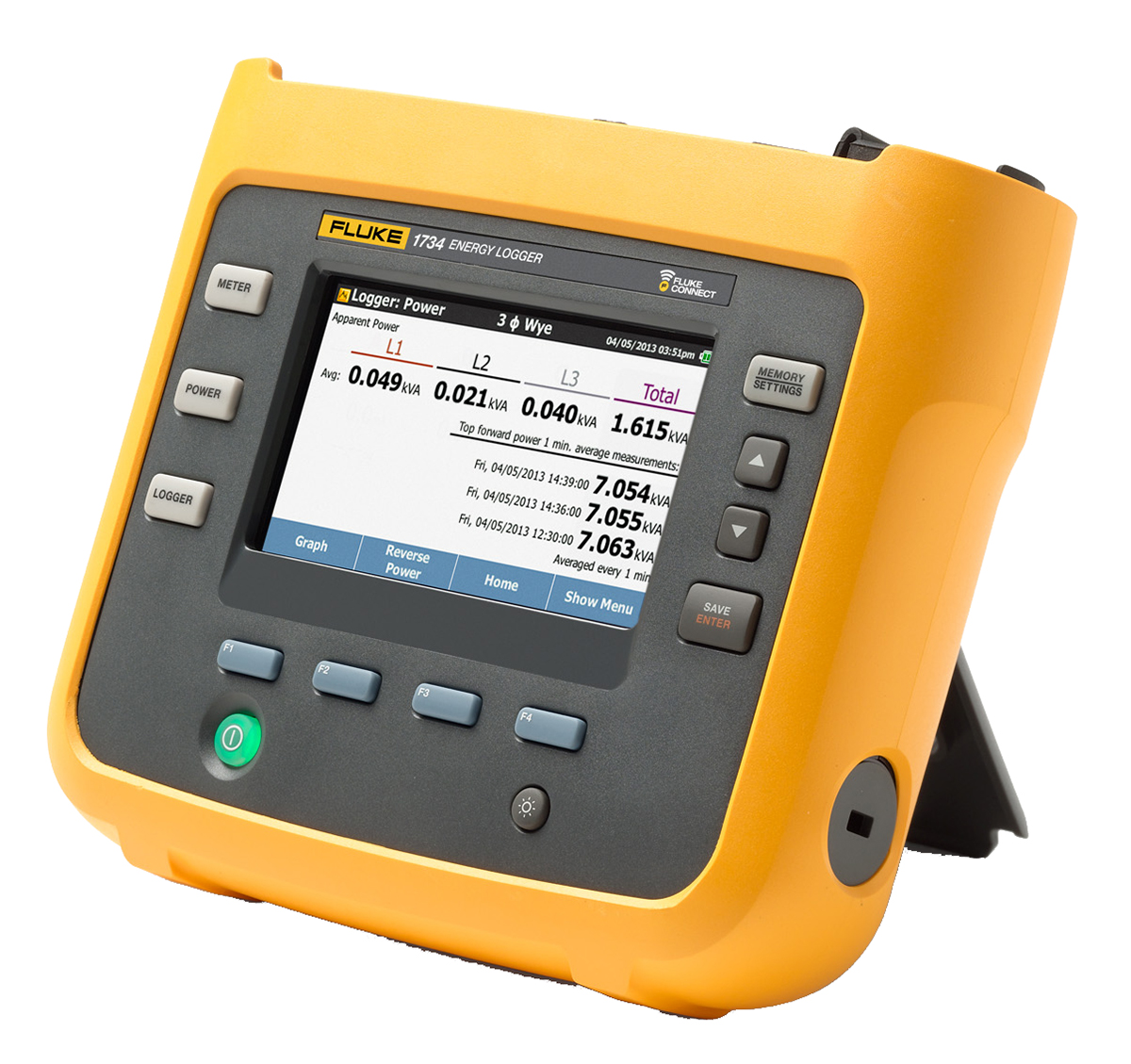 fluke-1734eus Fluke 1734/EUS Three Phase Power Energy Monitor & Logger, USB Mini-Port, USB, WiFi, Bluetooth