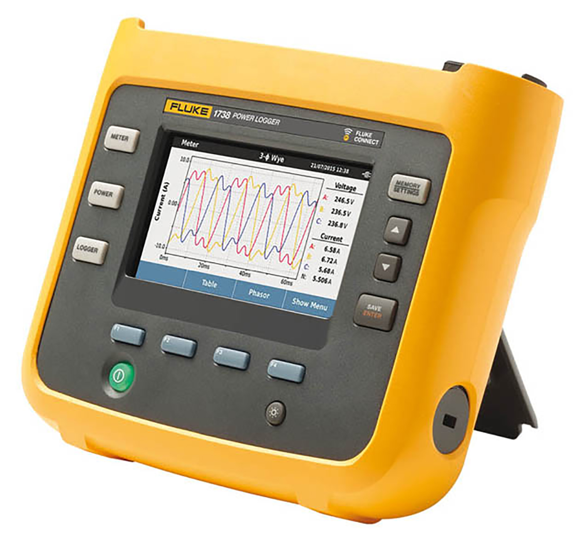 fluke-1738b Fluke 1738 Three Phase Power Energy Monitor & Logger, USB, WiFi, Bluetooth, 4 Channel