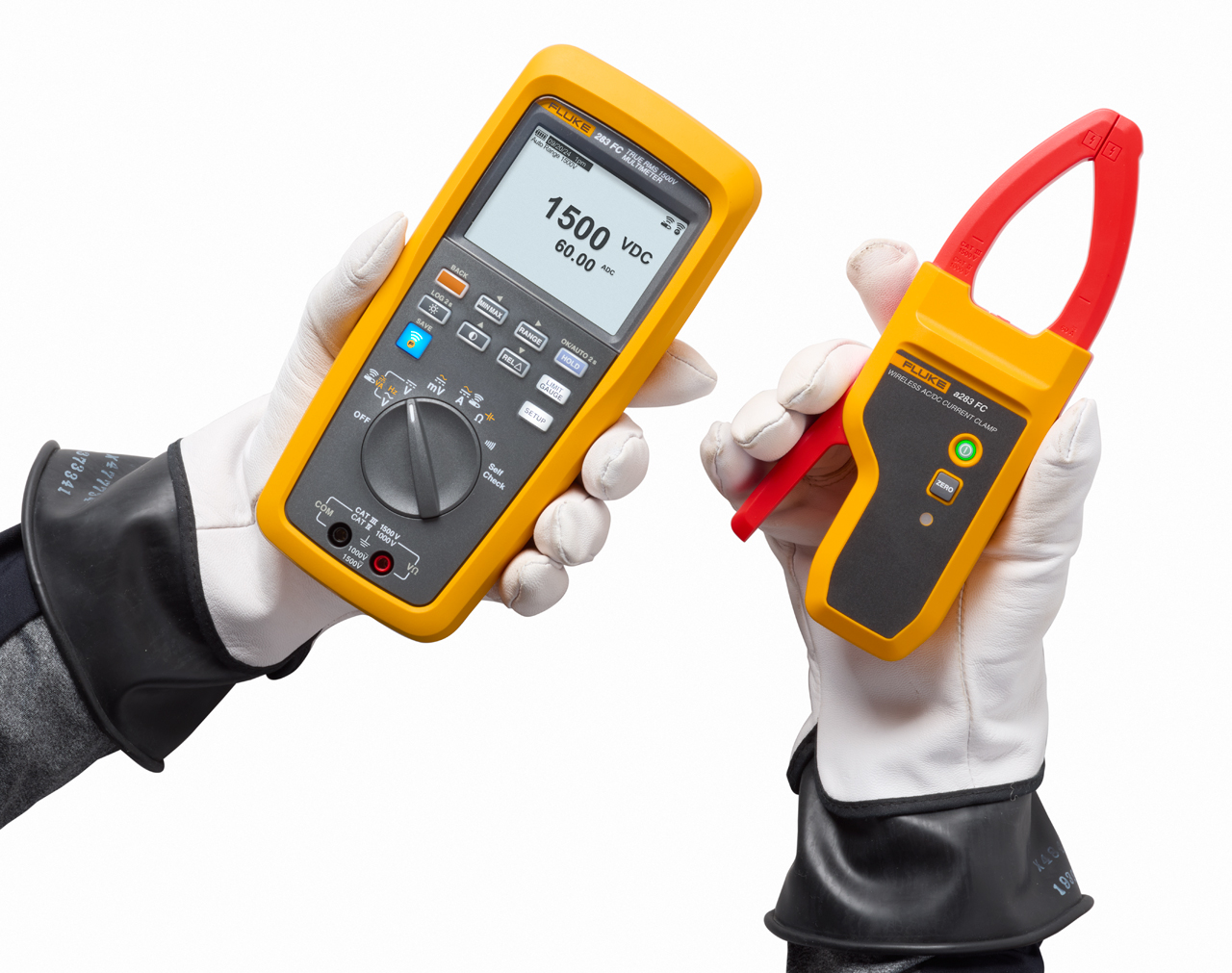 fluke-283fc-pv-eur Fluke 283FC PV EUR Handheld LCD Multimeter Kit, 60 A ac, 60 A dc, 1 kV ac - UKAS Calibrated