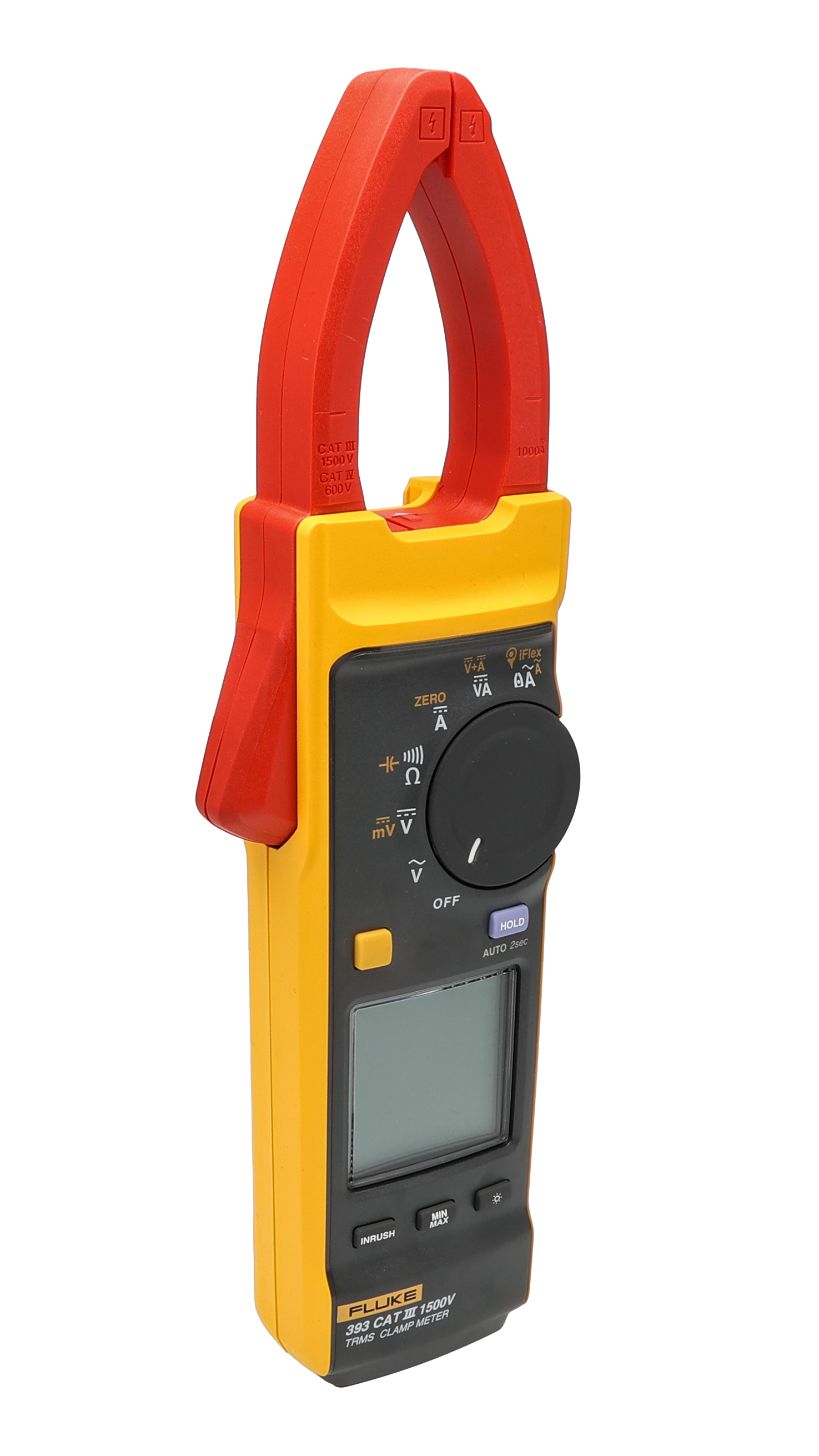 fluke-393e Fluke 393/E Clamp Meter, 1000 A dc 2500 A ac 1500 V dc 1000 V ac CAT IV, CAT III RSCAL