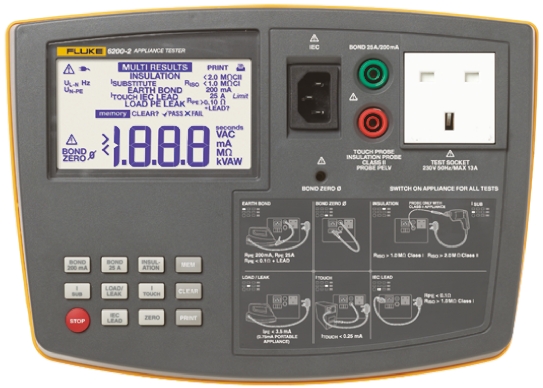 Fluke 6200 PAT Tester, Class I, Class II Test Type, UKAS