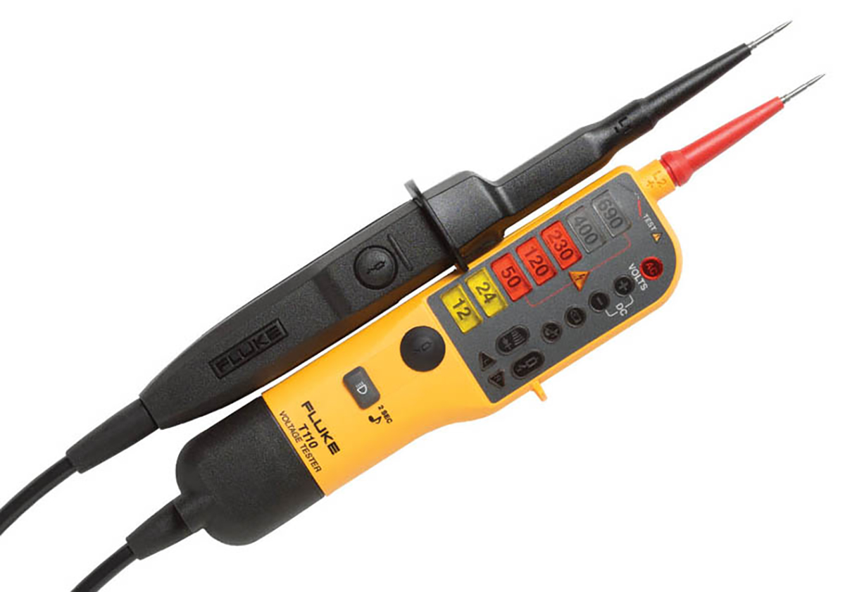 fluke-t110 Fluke T110, Digital Voltage Tester, 690V ac/dc Continuity Check, Battery Powered CAT IV, CAT III, RSCAL, FLUKE T110