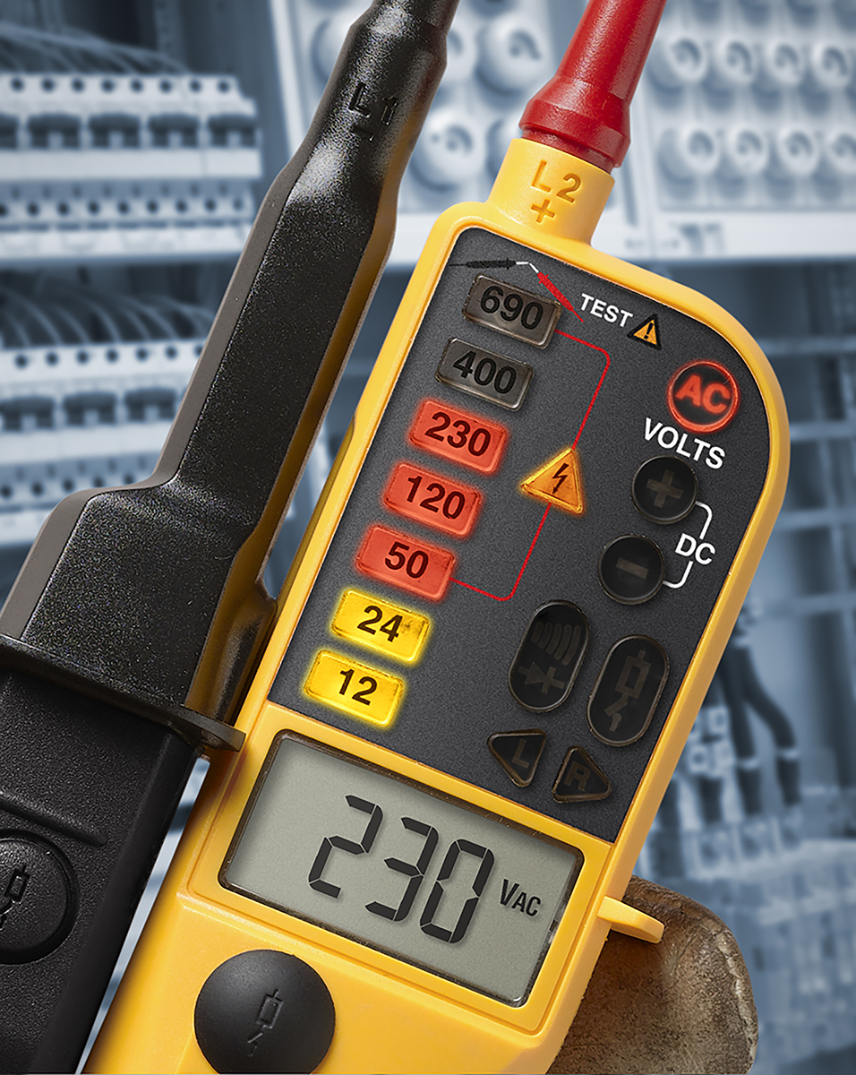 fluke-t150 Fluke T150, LCD Voltage Tester, 690V ac/dc Continuity Check, Battery Powered CAT III, CAT IV, RSCAL, FLUKE T150