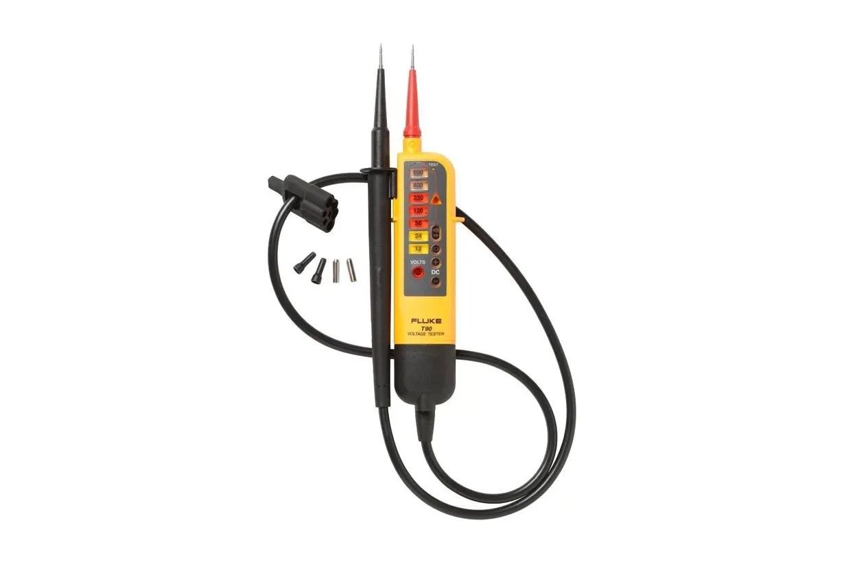 fluke-t90 Fluke T90, Digital Voltage Tester, 690V ac/dc Continuity Check, Battery Powered CAT II, CAT III, RSCAL, FLUKE T90