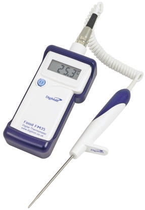 Digitron FM35 Wired Digital Thermometer, Dual Purpose (Immersion and Surface) Probe, 1 Input(s), 1372 °C Max, ±1°C