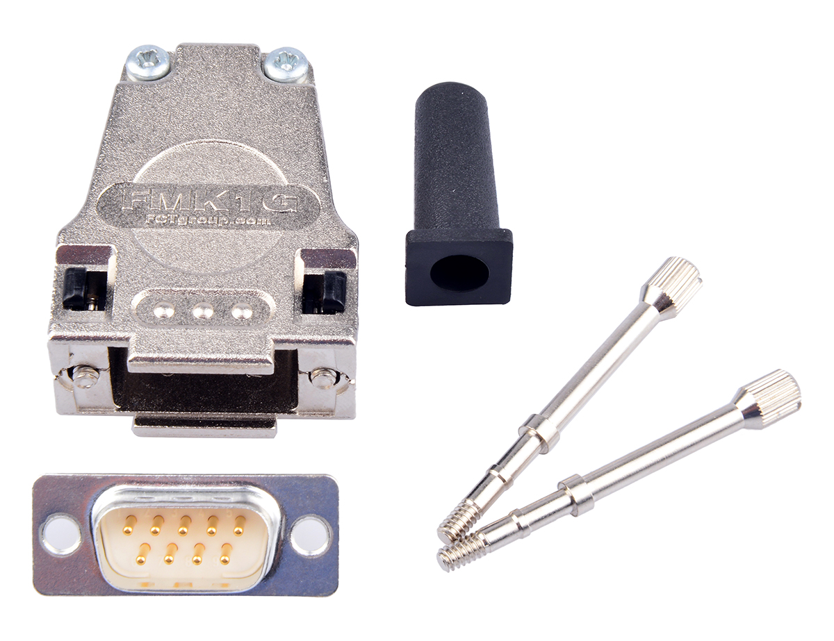 FCT from Molex FMK 9 Way Straight Cable D-Sub Connector, with Hood, Screw Male
