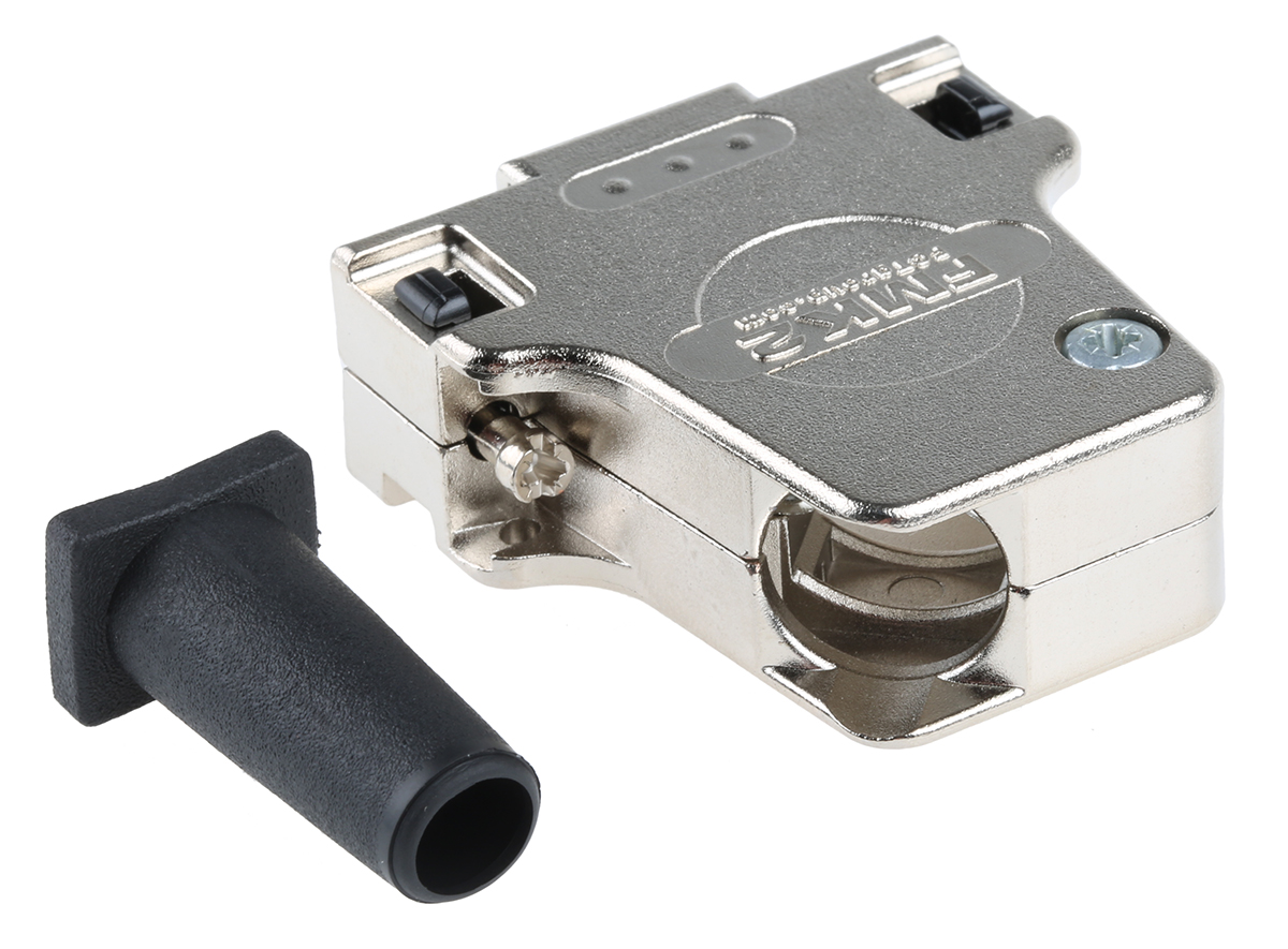 fmk2-k201-1731110061 FCT from Molex FMK Series Die Cast Zinc Angled D-Sub Backshell, 15 Way Strain Relief