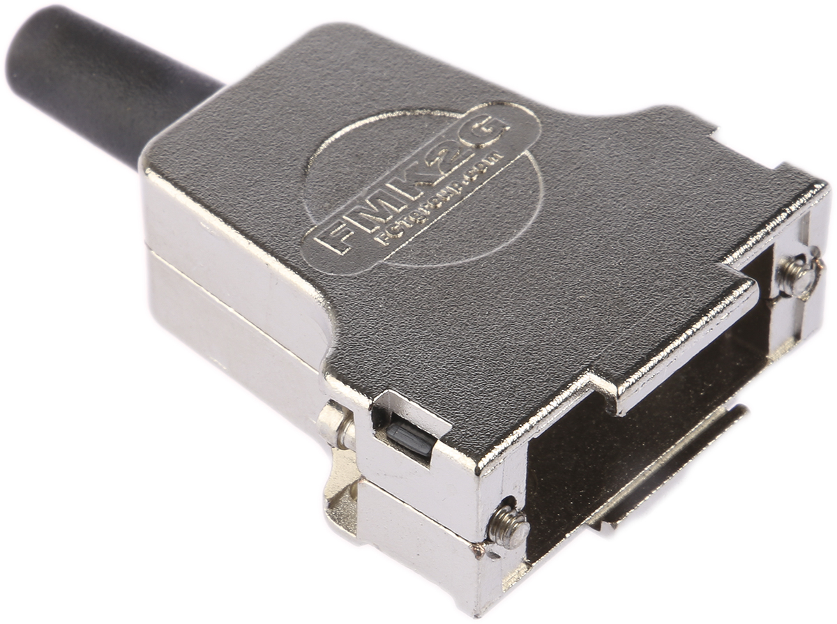 FCT from Molex FMK Series Die Cast Zinc Straight D-Sub Backshell, 15 Way Strain Relief
