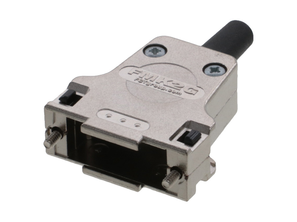 fmk2g-1727040098 FCT from Molex FMK Series Die Cast Zinc Straight D-Sub Backshell, 15 Way Strain Relief