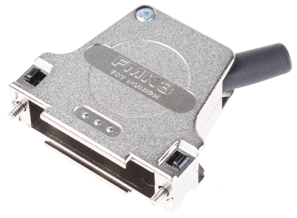 FCT from Molex FMK Series Die Cast Zinc Angled D-Sub Backshell, 25 Way Strain Relief