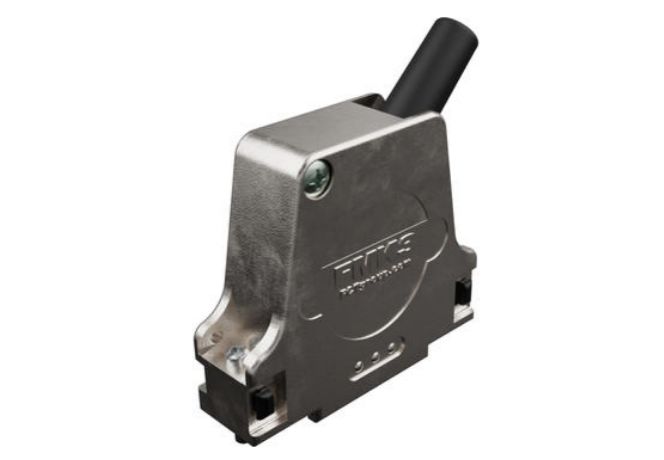 fmk3-1727040099 FCT from Molex FMK Series Die Cast Zinc Angled D-Sub Backshell, 25 Way Strain Relief