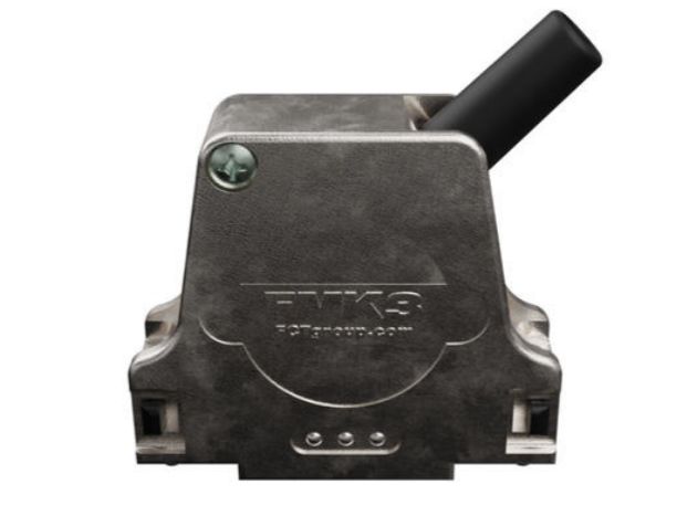 fmk3-1727040099 FCT from Molex FMK Series Die Cast Zinc Angled D-Sub Backshell, 25 Way Strain Relief