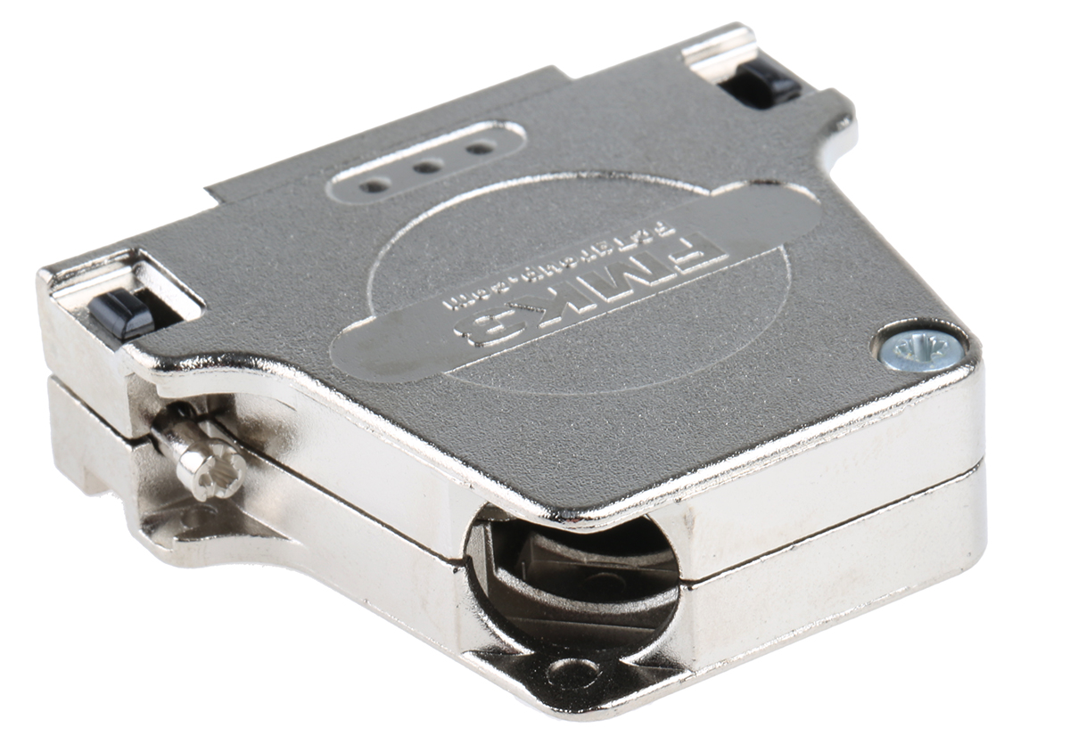 FCT from Molex FMK Series Die Cast Zinc Angled D-Sub Backshell, 25 Way Strain Relief