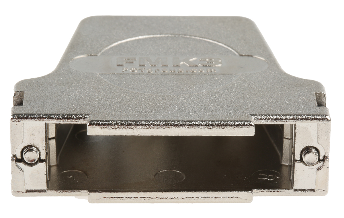 fmk3-k201-1731110062 FCT from Molex FMK Series Die Cast Zinc Angled D-Sub Backshell, 25 Way Strain Relief