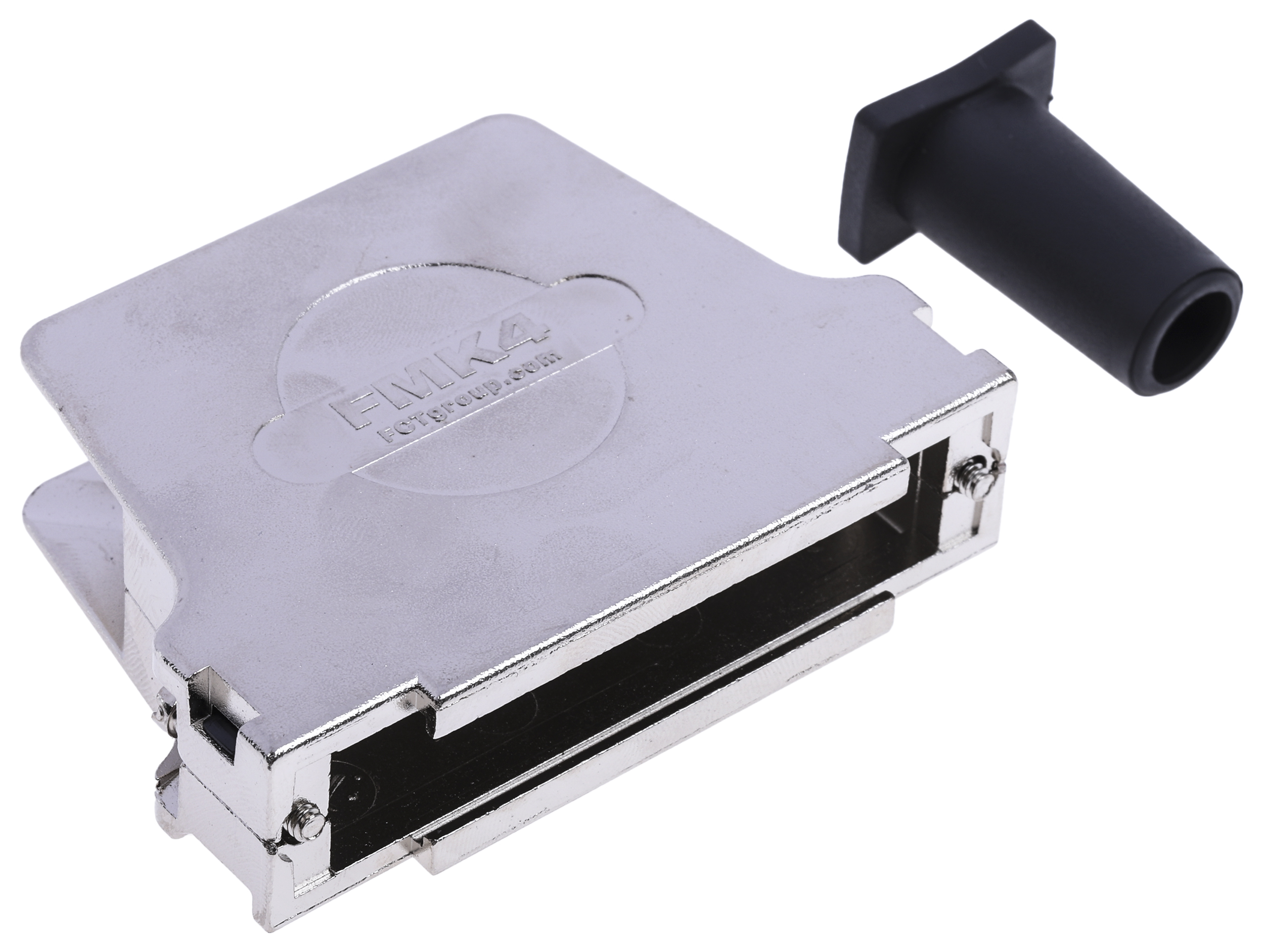FCT from Molex FMK Series Die Cast Zinc Angled D-Sub Backshell, 37 Way Strain Relief