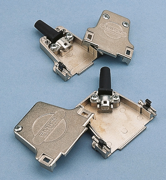 FCT from Molex FMK Series Die Cast Zinc Angled D-Sub Backshell, 50 Way Strain Relief