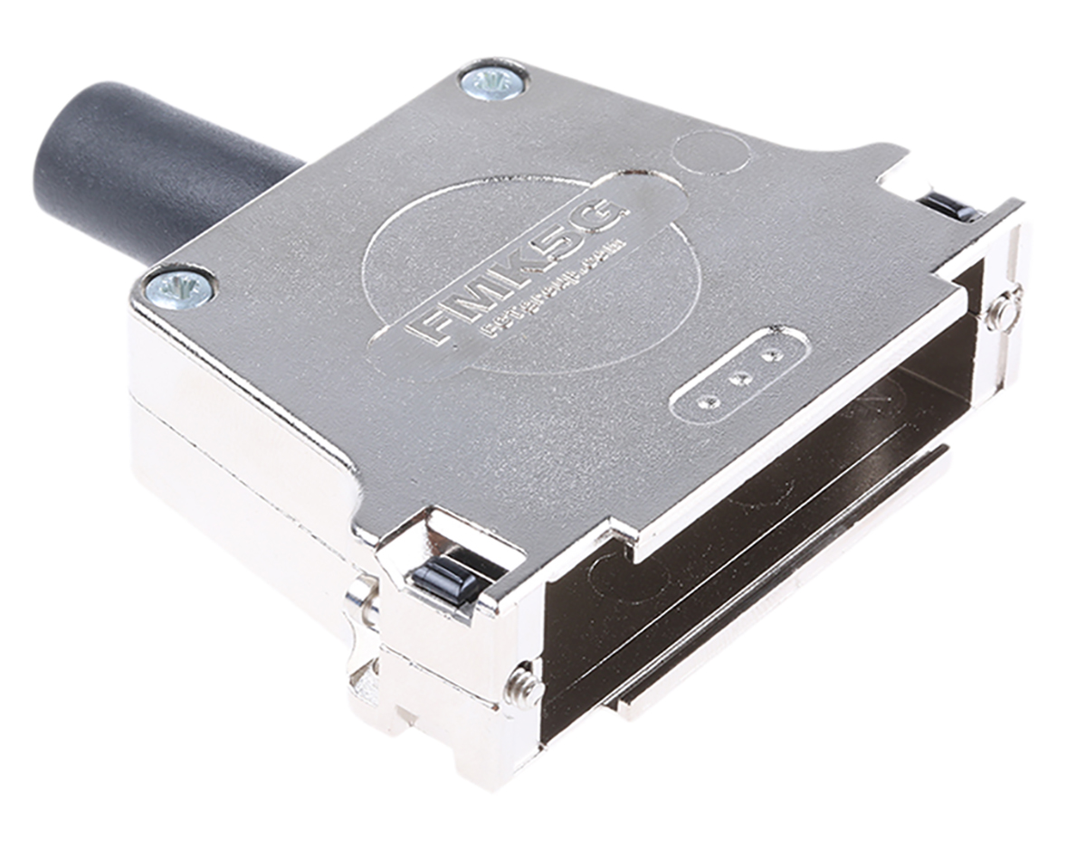 FCT from Molex FMK Series Die Cast Zinc Straight D-Sub Backshell, 50 Way Strain Relief