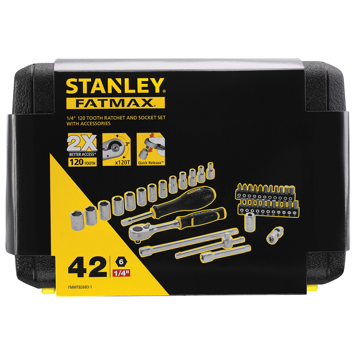 fmmt82683-1 Stanley 42-Piece 1/4 in 6 Point Socket Set