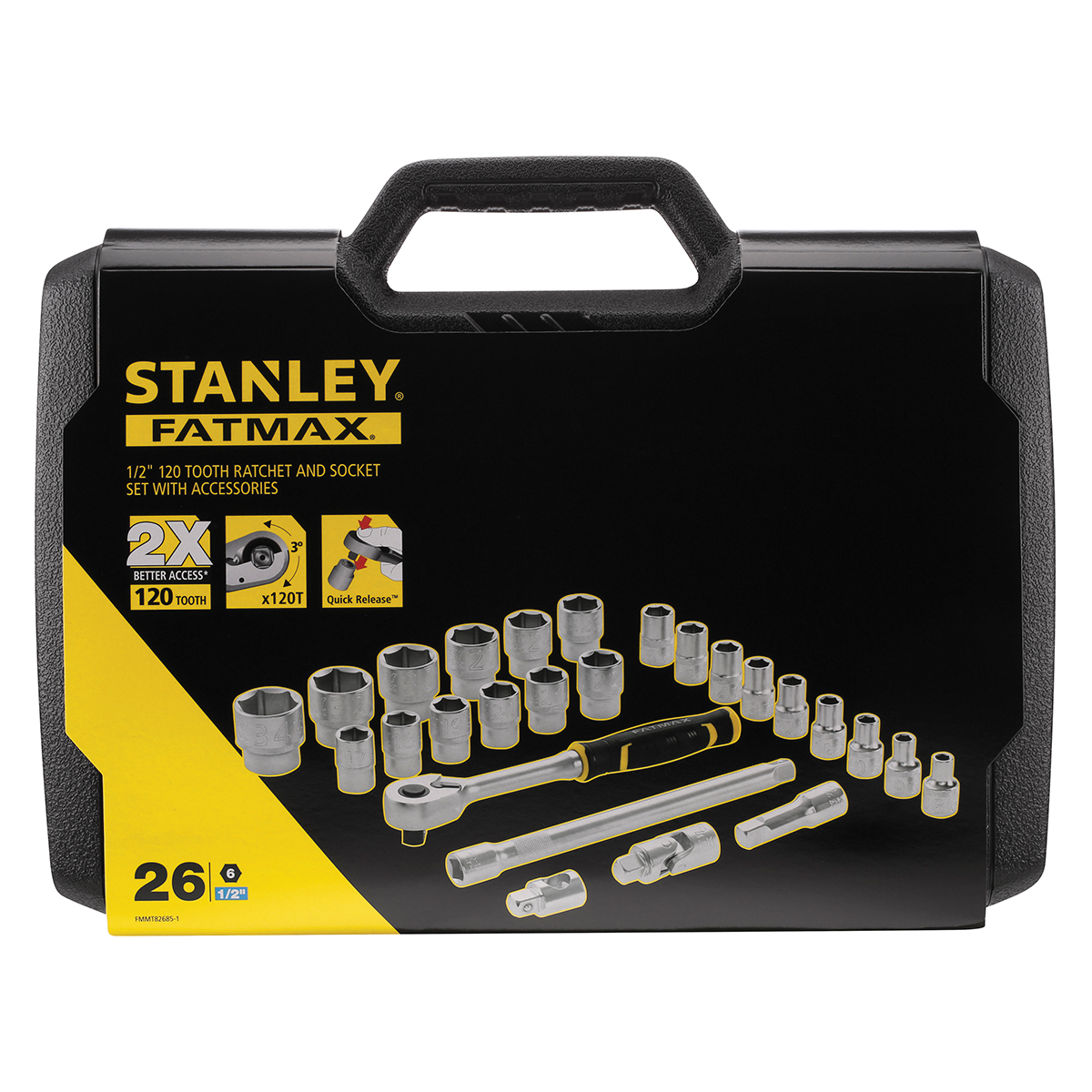fmmt82685-1 Stanley 26-Piece 1/2 in 6 Point Socket Set