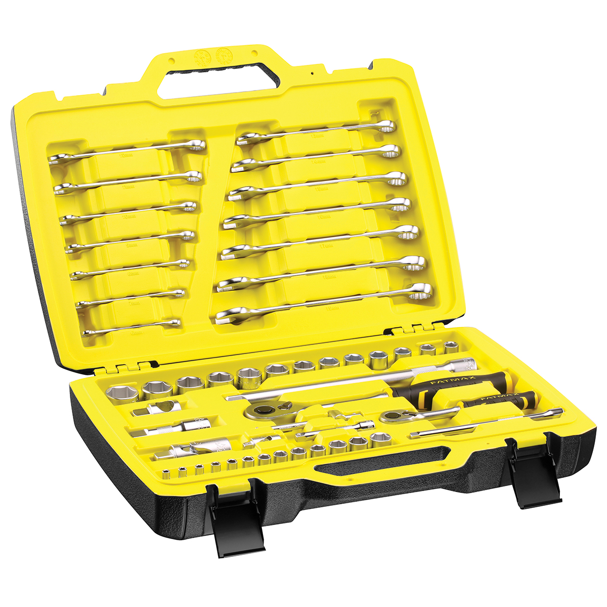 fmmt82827-1 Stanley 50-Piece 1/2 in, 1/4 in 6 Point Socket Set