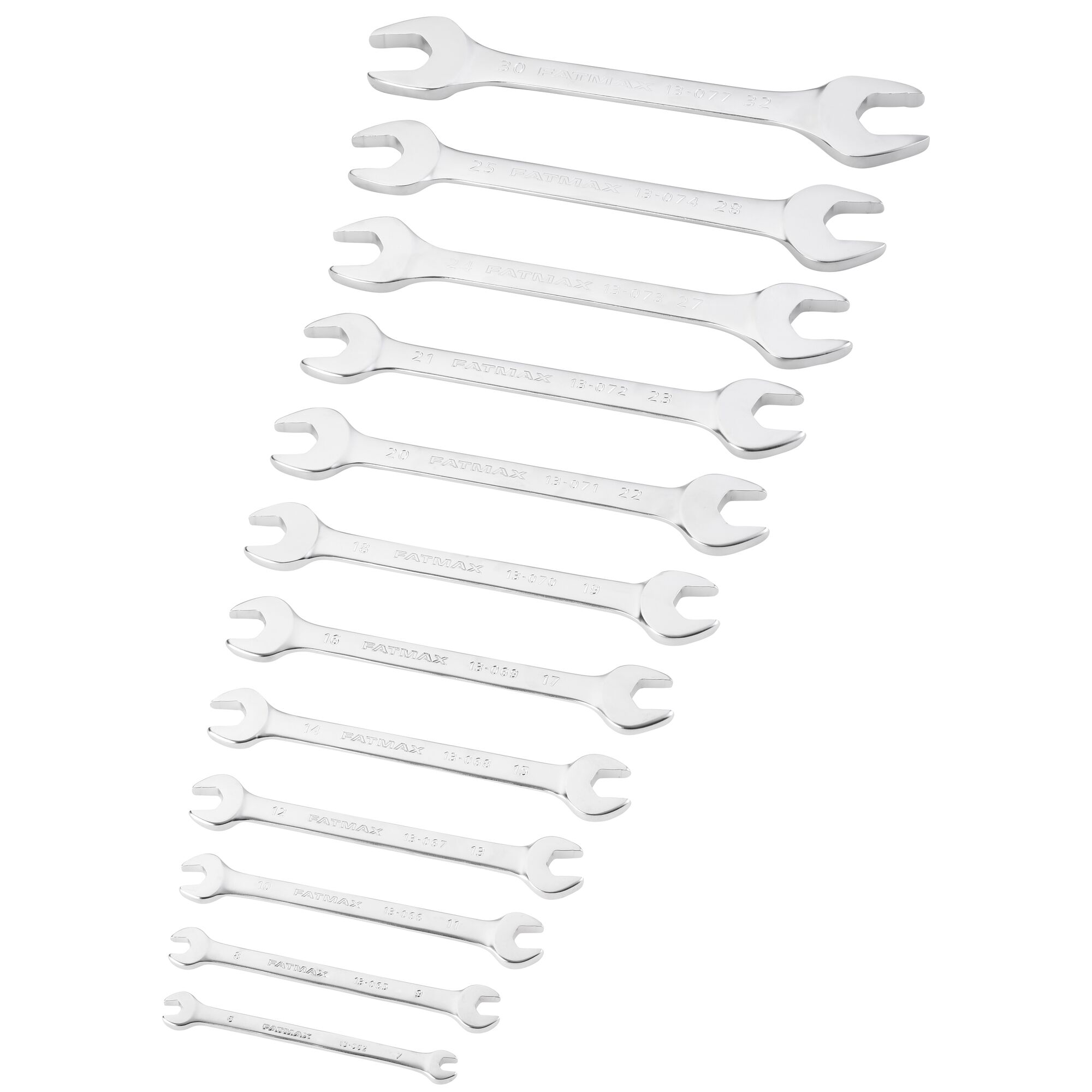 Stanley 12-Piece Open End Spanner, 8 x 9 mm, 18 x 19 mm, 12 x 13 mm, 6 x 7 mm, 30 x 32 mm, 10 x 11 mm, 24 x 27 mm, 21 x