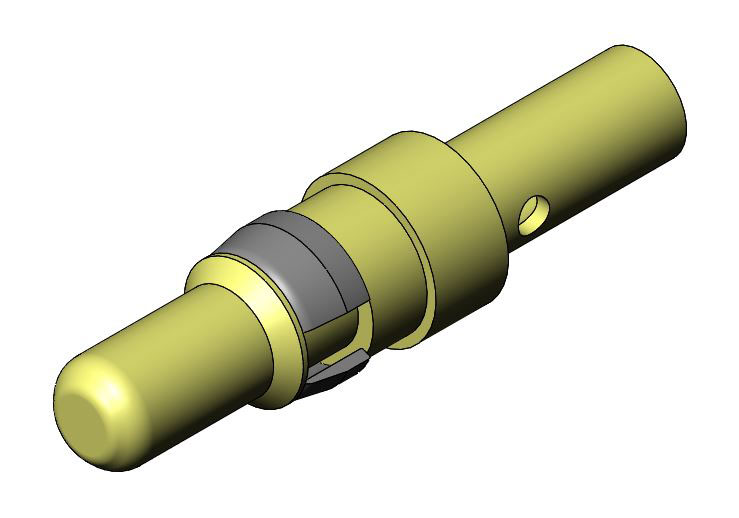 FCT from Molex, 172704 Series, size 12/14 AWG Male Crimp D-Sub Connector Power Contact, Gold Power 12 AWG
