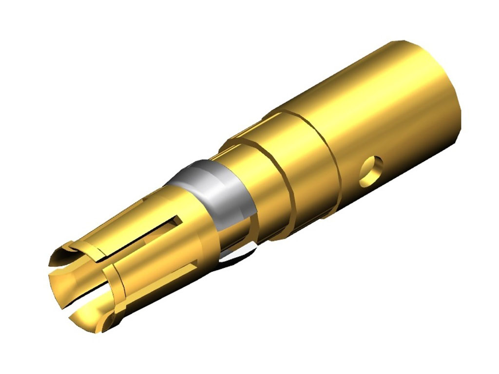 FCT from Molex, FCT Series, Female Crimp D-Sub Connector Contact, Gold over Nickel Receptacle 8 AWG