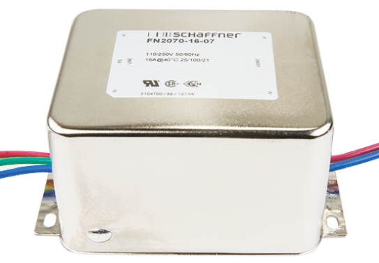 Schaffner, FN2070 16 A 250V ac/dc 400Hz, Chassis Mount EMI Filter, Wire 1 Phase